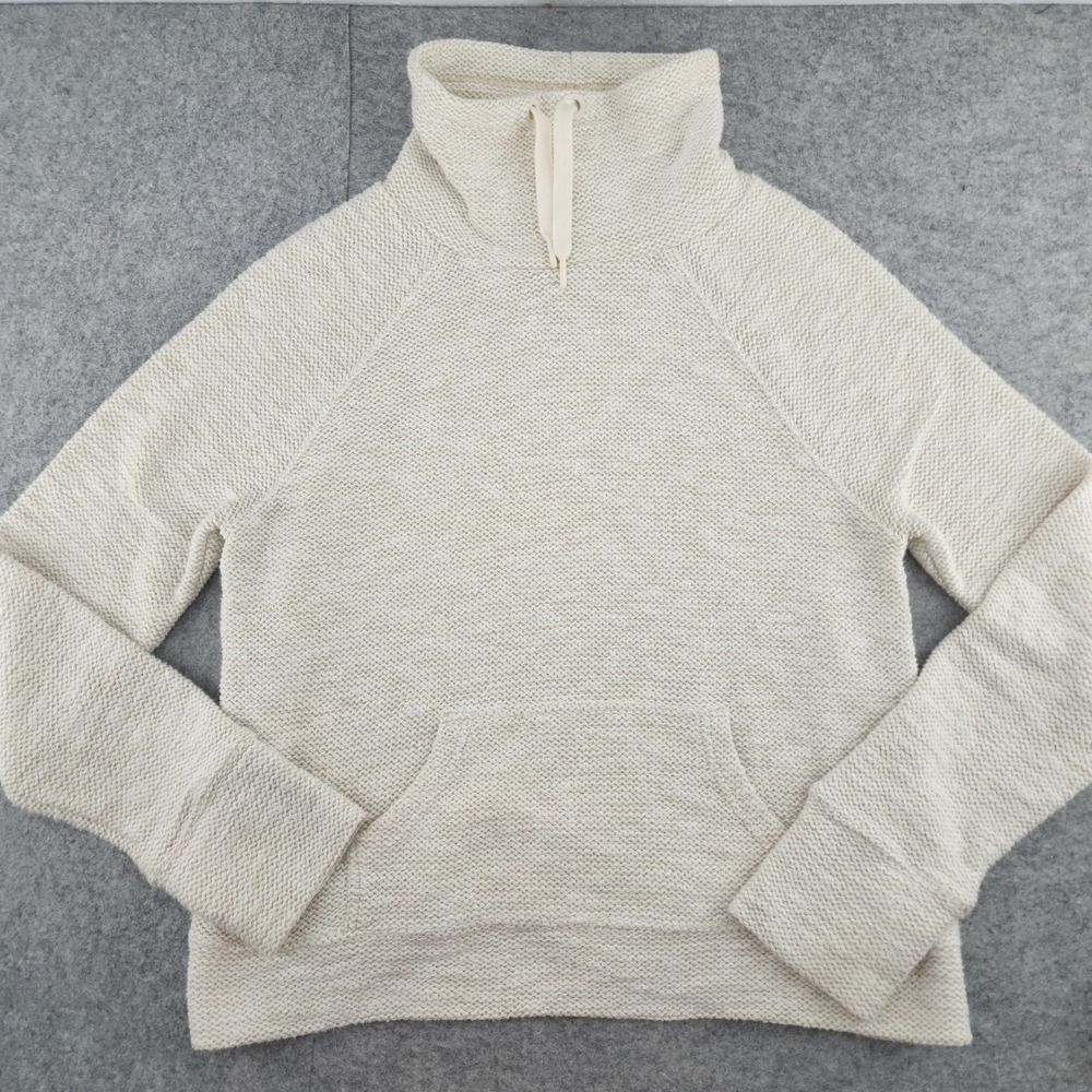 OFFLINE by Aerie Cream Textured Funnel Neck‎ Thumbhole Pullover Hoodie Womens M